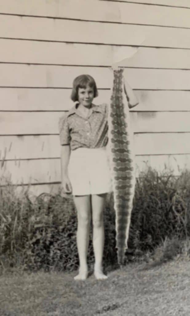 Betsy Whitbeck Garrett with Rattlesnake Skin