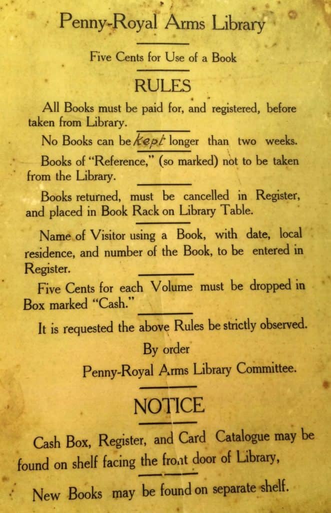 Pennyroyal Library Rules