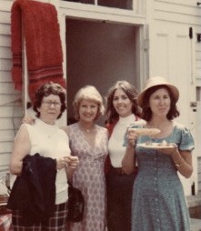 Bobbie Hallig With Her Mother, Syble and German Babysitter, Marianne Traut and Sister, Penney at the Church Fair